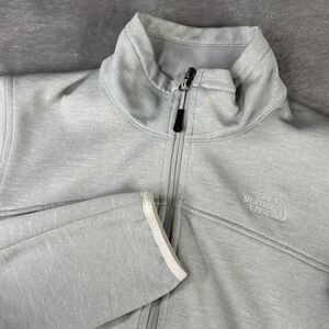 The North Face Jacket Womens Medium Gray Full Zip Softshell Fleece Lined Outdoor